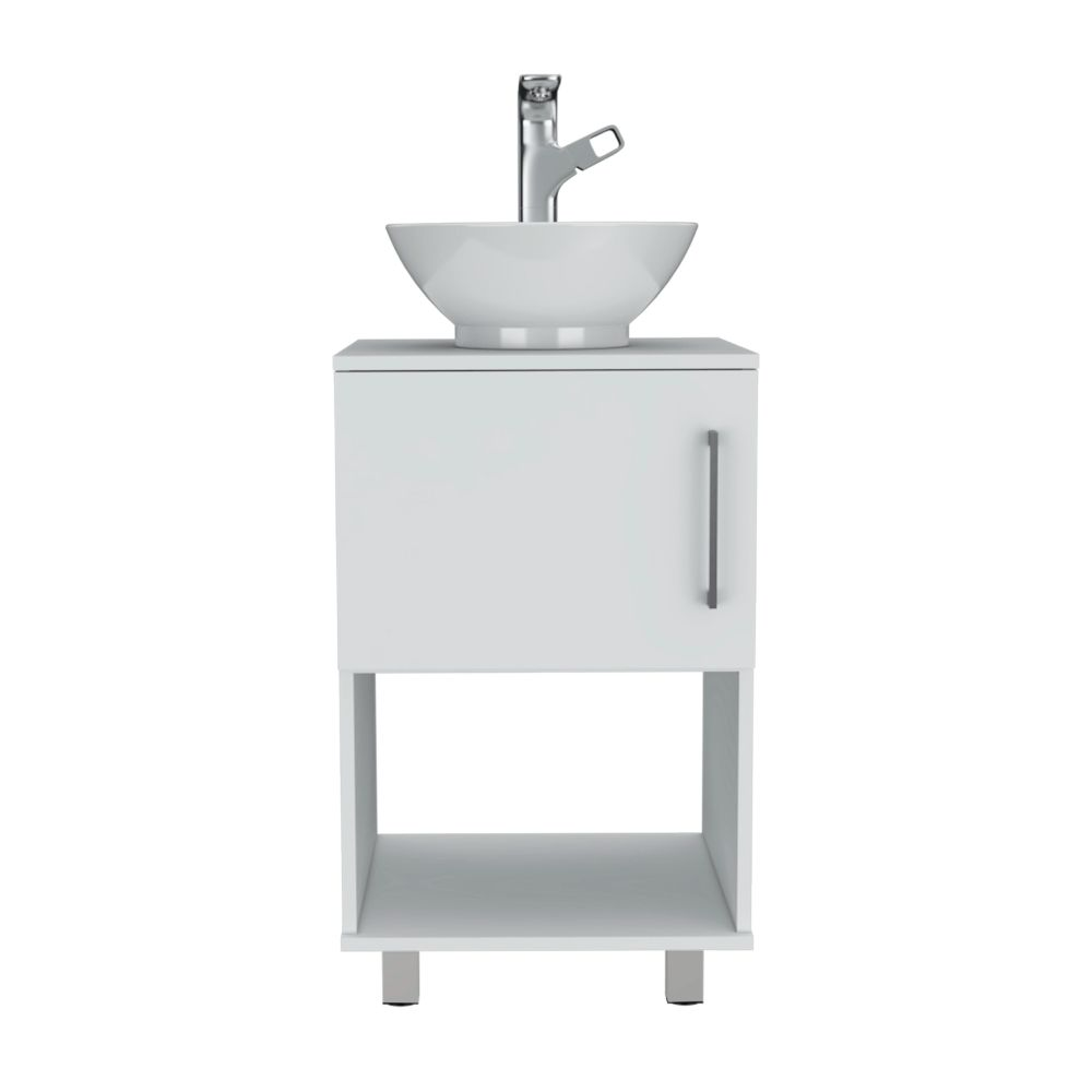 Gouda Single Bathroom Vanity, One Open Shelf, Single Door Cabinet