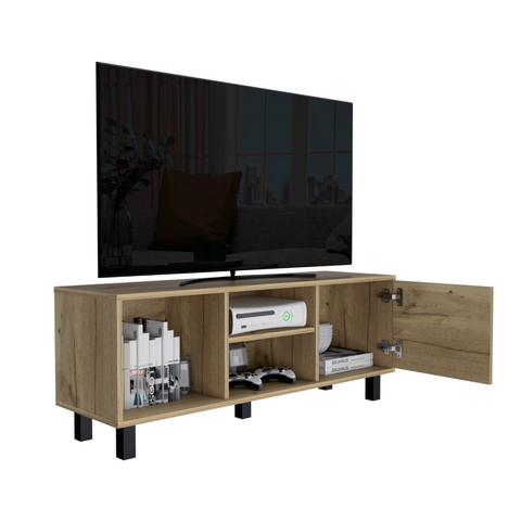 Tunez Tv Stand for TV´s up 43" Three Open Shelves, One Cabinet