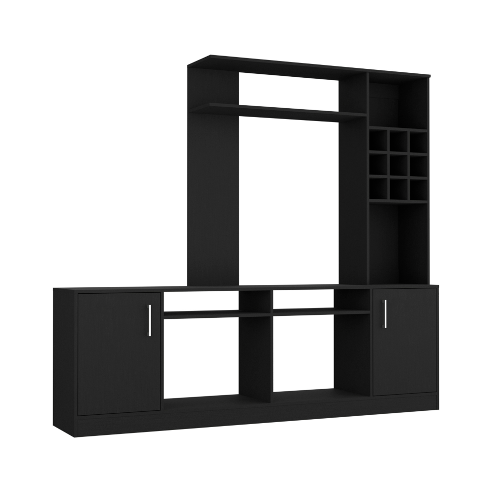 Kava Entertainment Center, Six External Shelves, Double Door Cabinet, Storage Spaces for TV´s up 37"