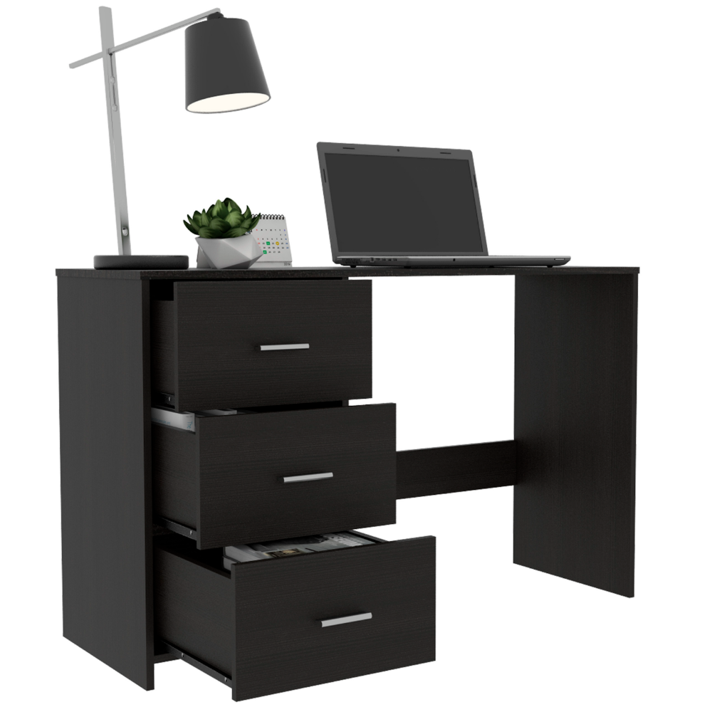 Three-Drawer Writing Desk With Compact Design and Ample Storage