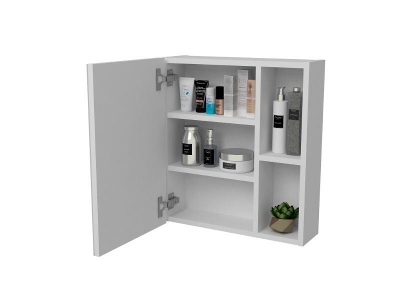 Labelle Medicine Single Door Cabinet With Mirror, Five Internal Shelves