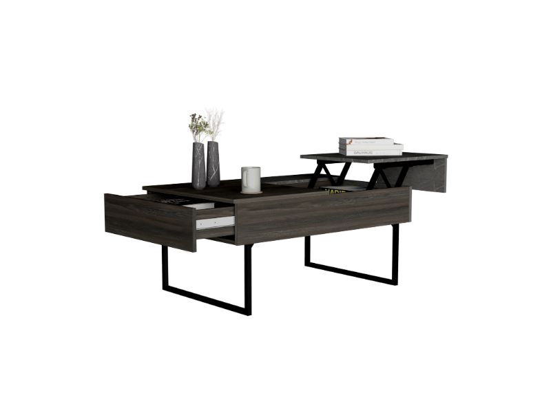 Beyond Lift Top Coffee, Two Legs, One Drawer