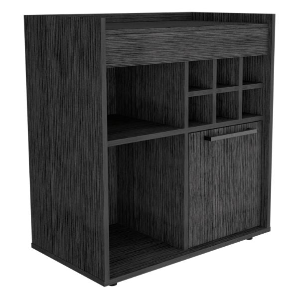 Lyon Bar Cabinet, Six Cubbies, Cabinet With Divisions, Two Concealed Shelves