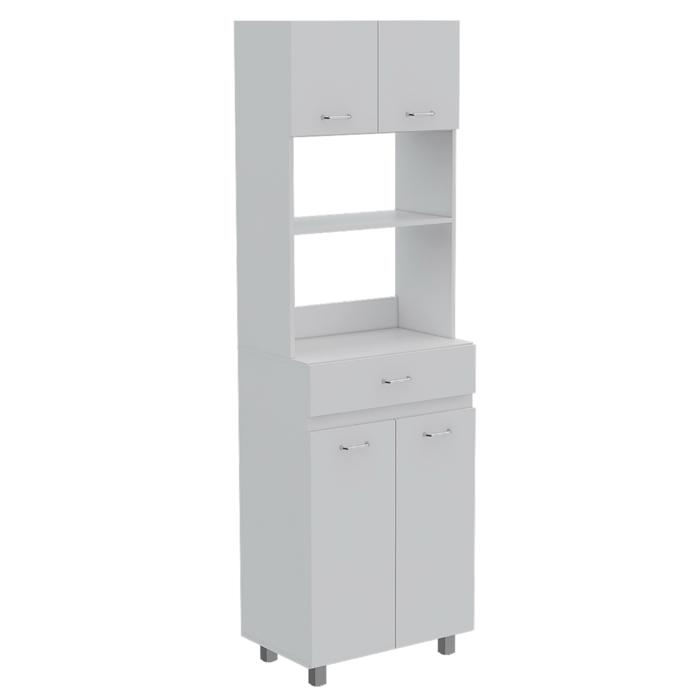 Caribe Microwave Cabinet, Four Legs, One Drawer, Double Door, One Shelf
