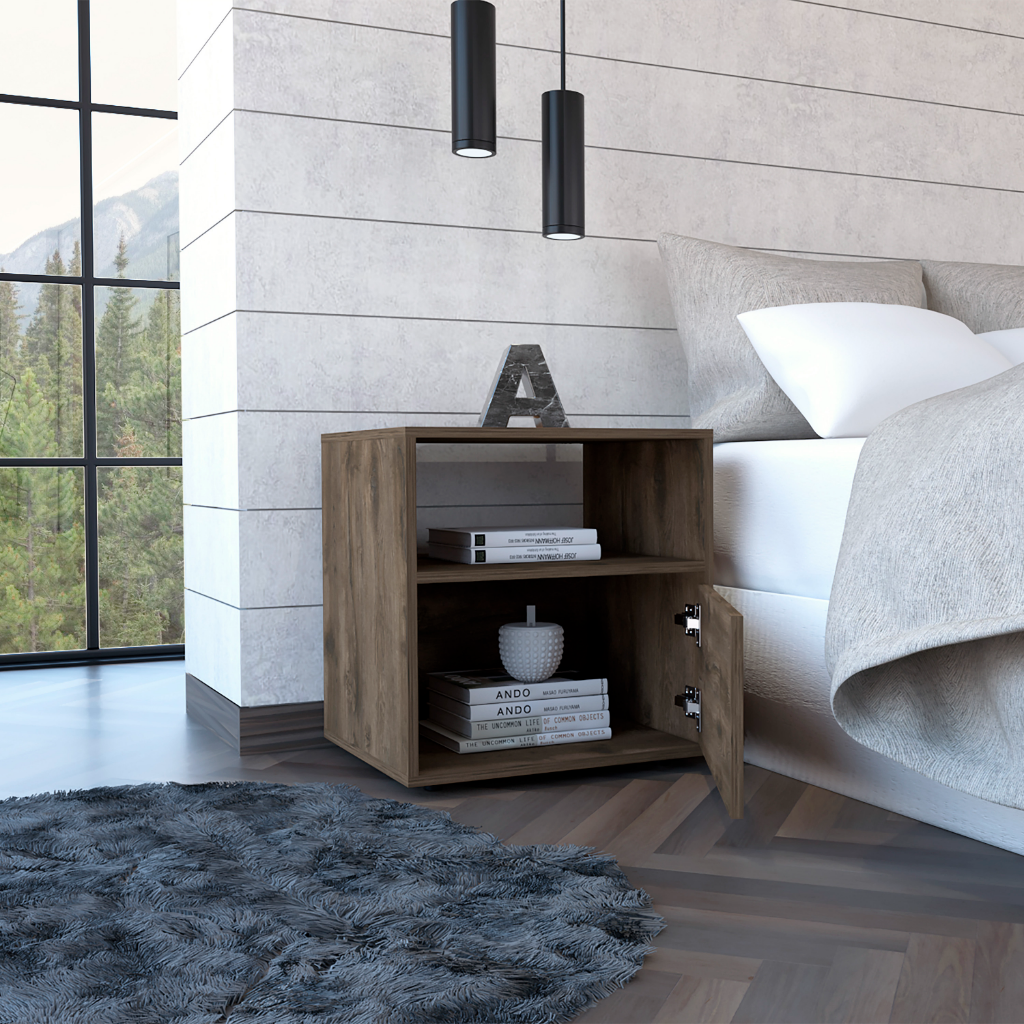 Galanto Nightstand, One Open Shelf, One Cabinet