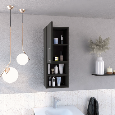 Madrid Medicine Cabinet, Two External Shelves, Metal Handle, Single Door