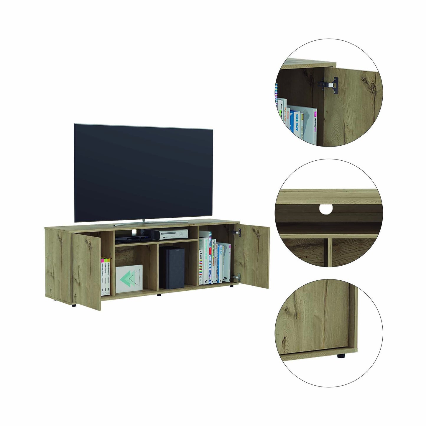 TuHome Light Oak Prana TV Stand