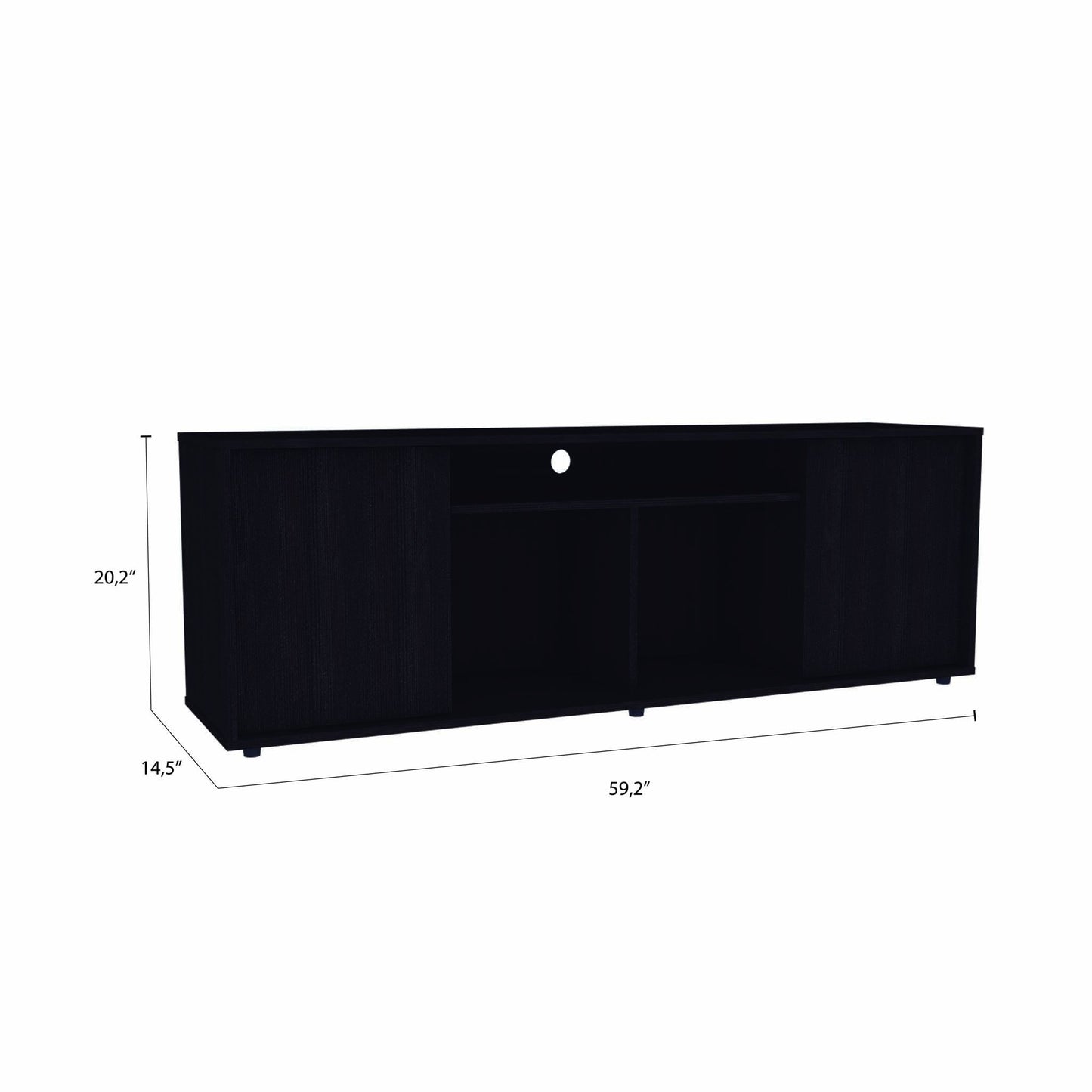 TuHome Black Prana TV Stand
