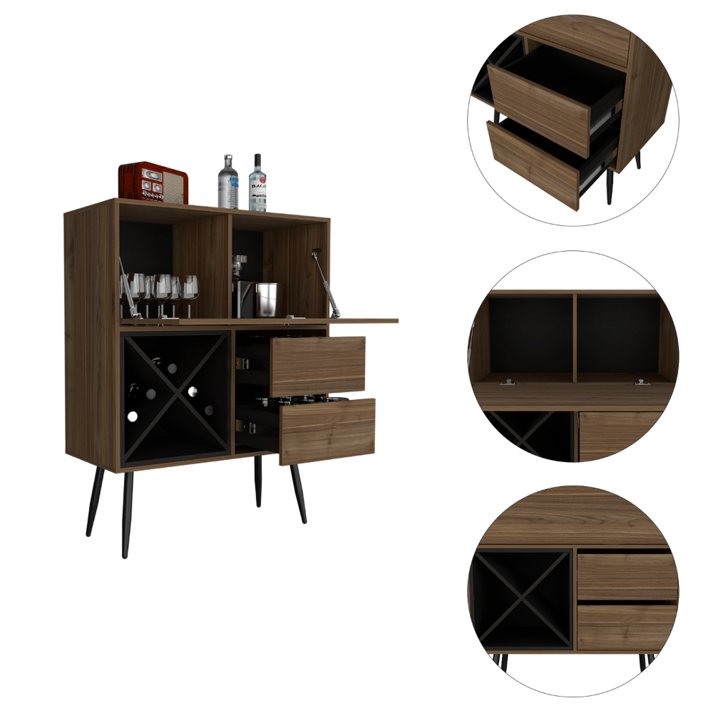 Prunus Bar Cabinet, One Cabinet, Two Drawers