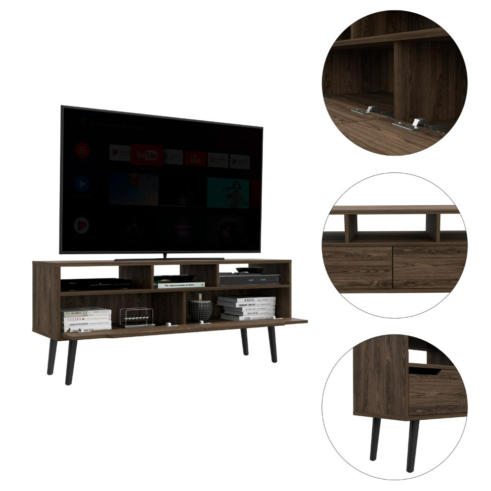 Oslo Tv Stand for TV´s up 51", Two Drawers, Four Legs, Three Open Shelves