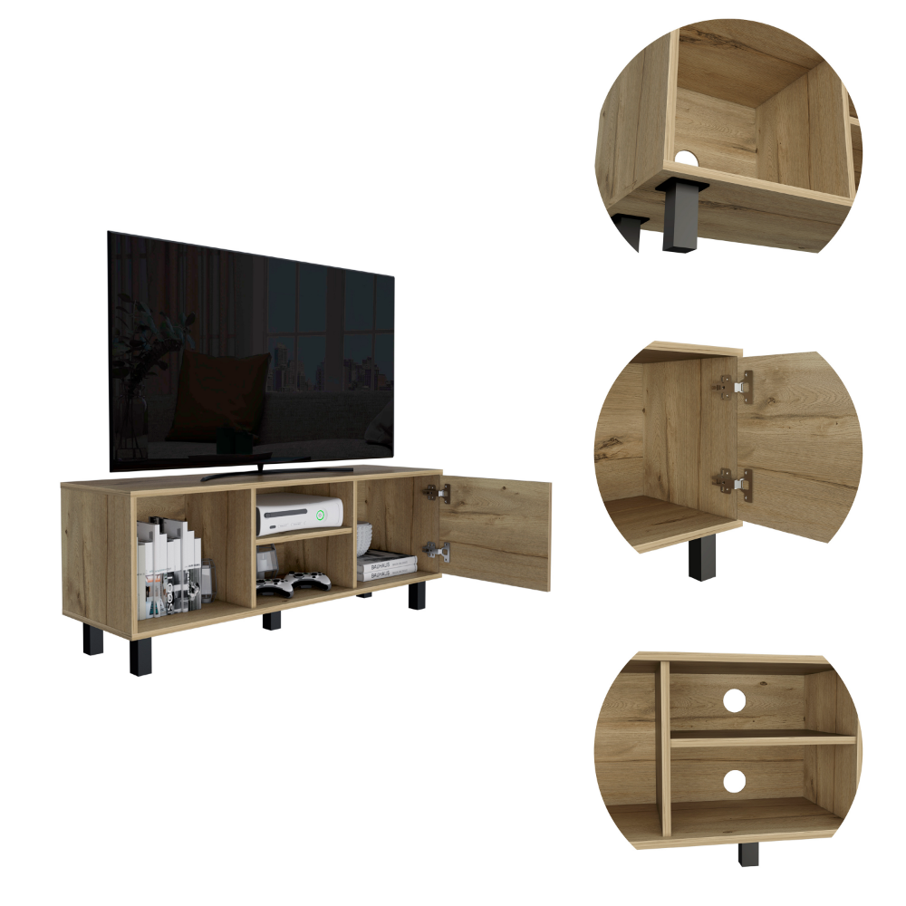Tunez Tv Stand for TV´s up 43" Three Open Shelves, One Cabinet