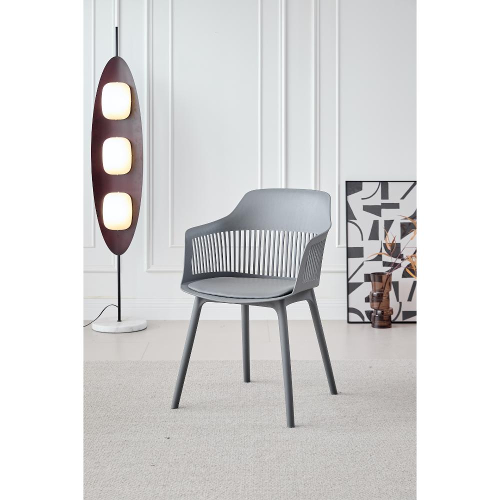 TuHome Cojin Modern Dining Chair, Sophisticated High-Back Up - Dark Grey