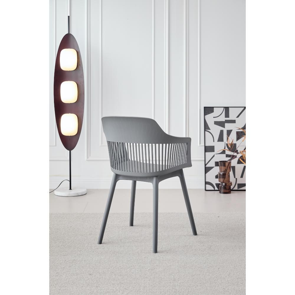 TuHome Cojin Modern Dining Chair, Sophisticated High-Back Up - Dark Grey