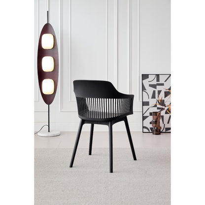 TuHome Cojin Modern Dining Chair, Sophisticated High-Back Up - Black