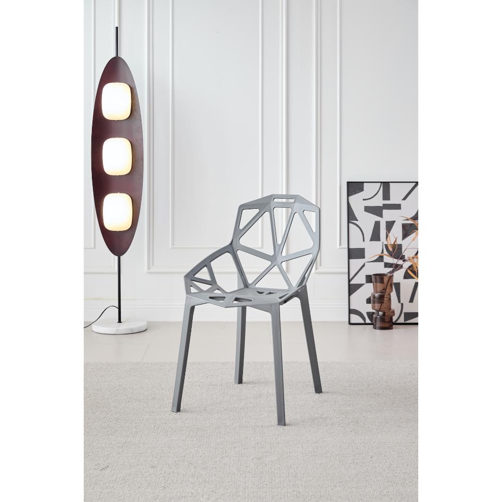TuHome Roxy Modern Dining Chair, Sophisticated High-Back Uph - Dark Grey