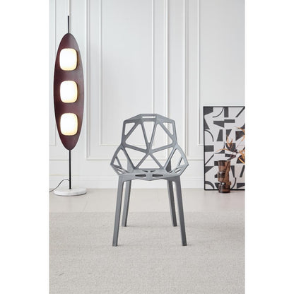 TuHome Roxy Modern Dining Chair, Sophisticated High-Back Uph - Dark Grey