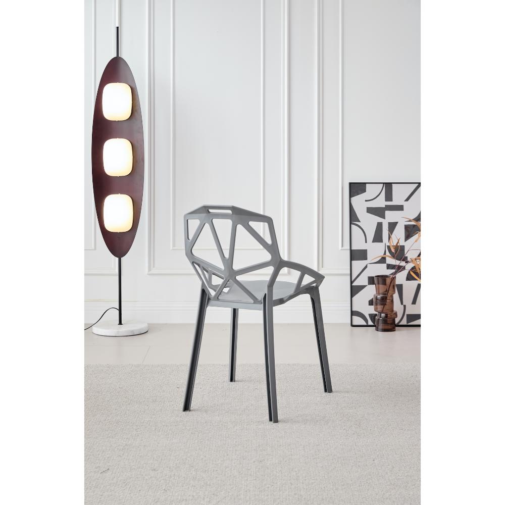 TuHome Roxy Modern Dining Chair, Sophisticated High-Back Uph - Dark Grey