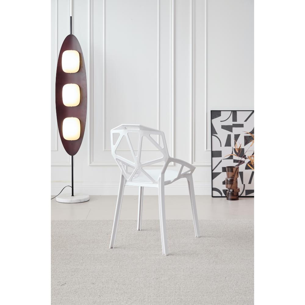 TuHome Roxy Modern Dining Chair, Sophisticated High-Back Uph - White