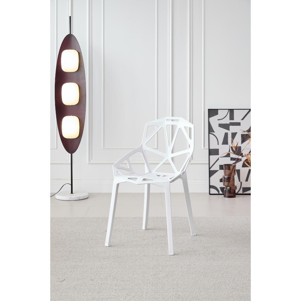 TuHome Roxy Modern Dining Chair, Sophisticated High-Back Uph - White