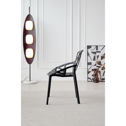 TuHome Roxy Modern Dining Chair, Sophisticated High-Back Uph - Black