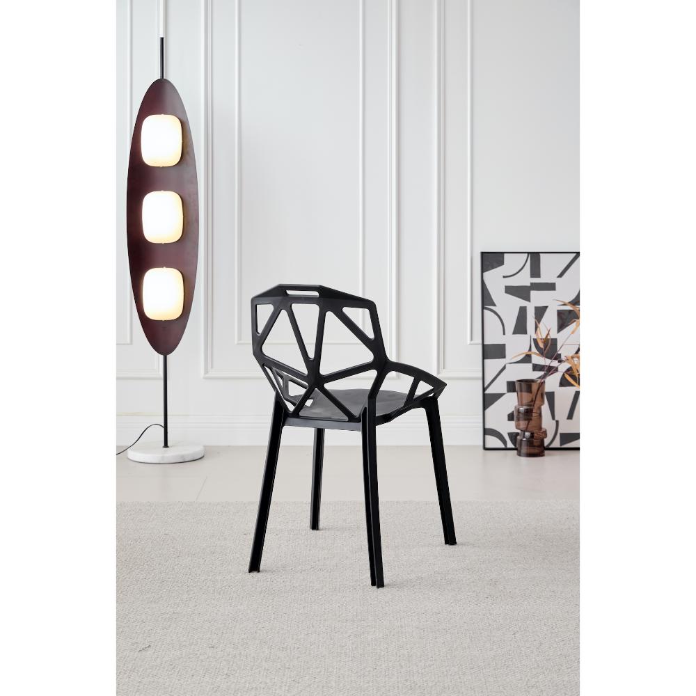 TuHome Roxy Modern Dining Chair, Sophisticated High-Back Uph - Black