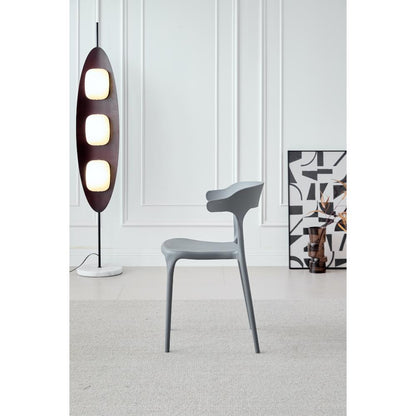 TuHome Elena Modern Accent Chair, Chic Sculptural Dining Cha - Dark Grey