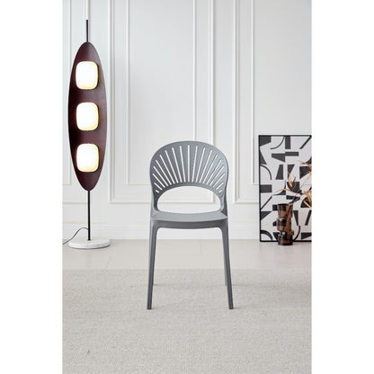 TuHome Paraiso Modern Dining Chair, Sophisticated High-Back  - Dark Grey