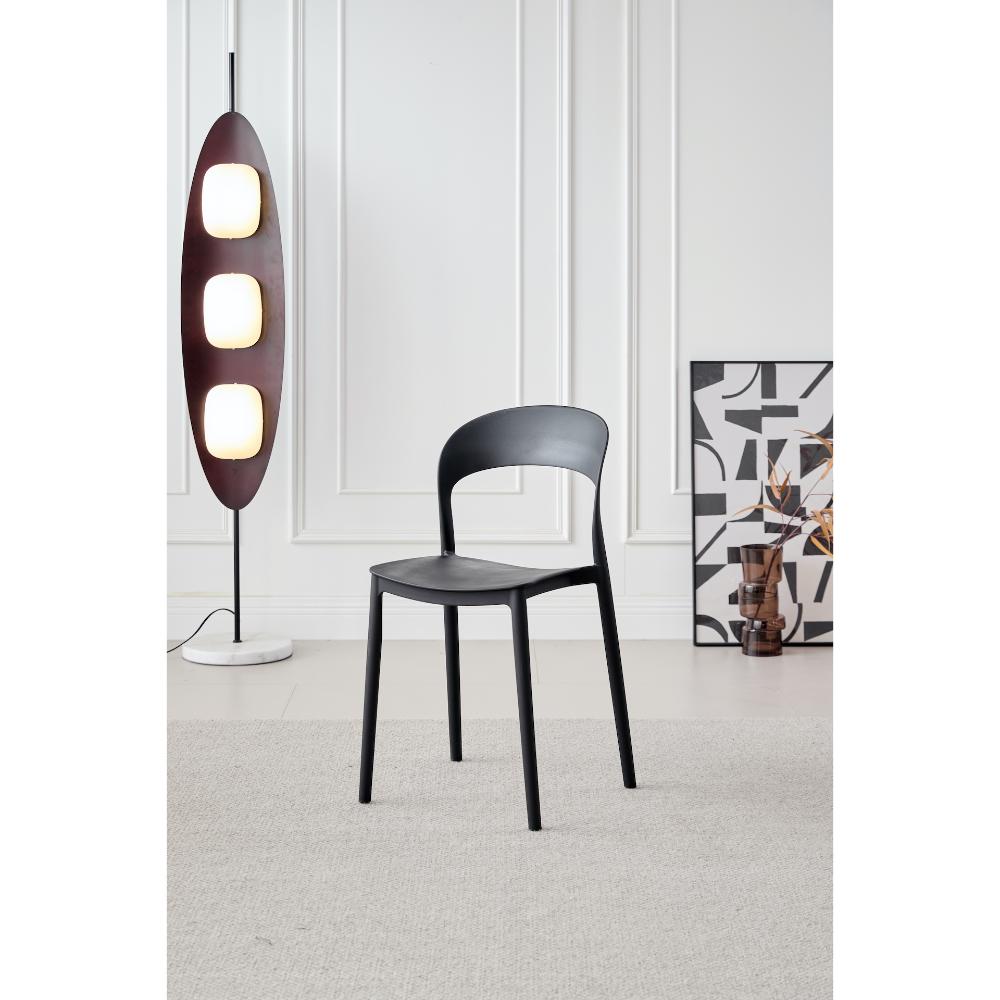 TuHome Patrick Modern Dining Chair, Sleek Upholstered Accent - Black