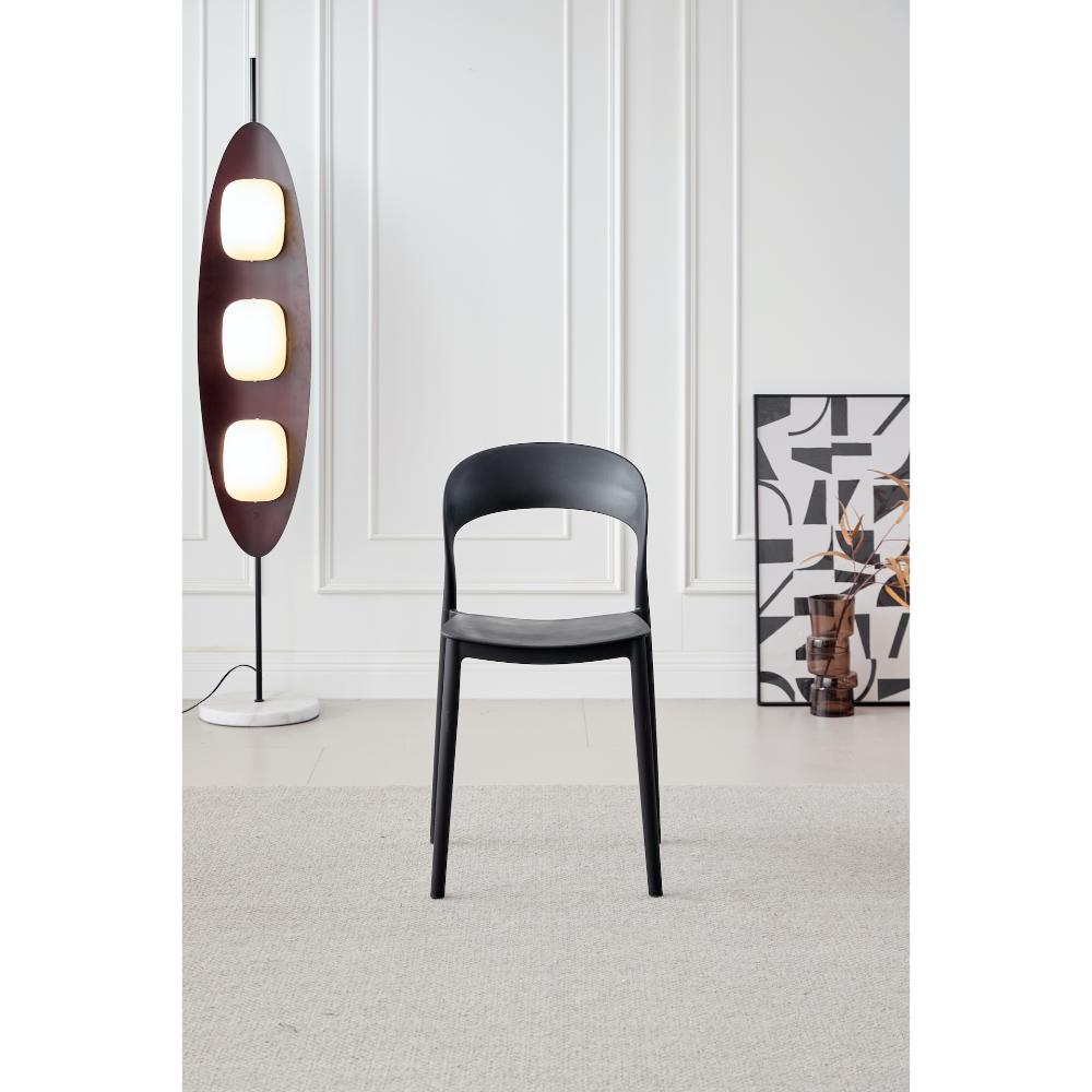 TuHome Patrick Modern Dining Chair, Sleek Upholstered Accent - Black