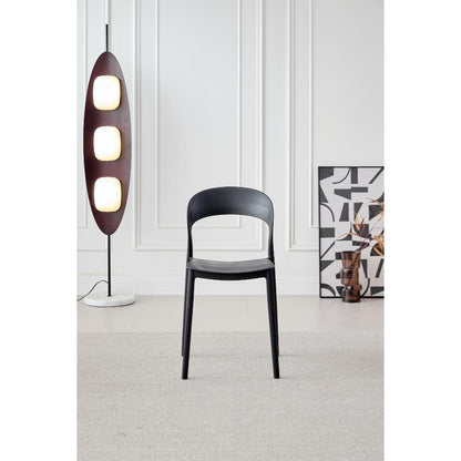 TuHome Patrick Modern Dining Chair, Sleek Upholstered Accent - Black