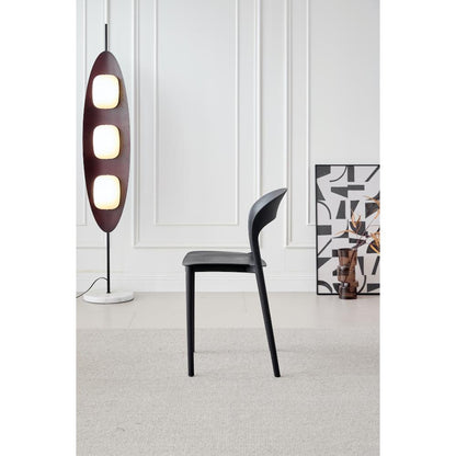 TuHome Patrick Modern Dining Chair, Sleek Upholstered Accent - Black