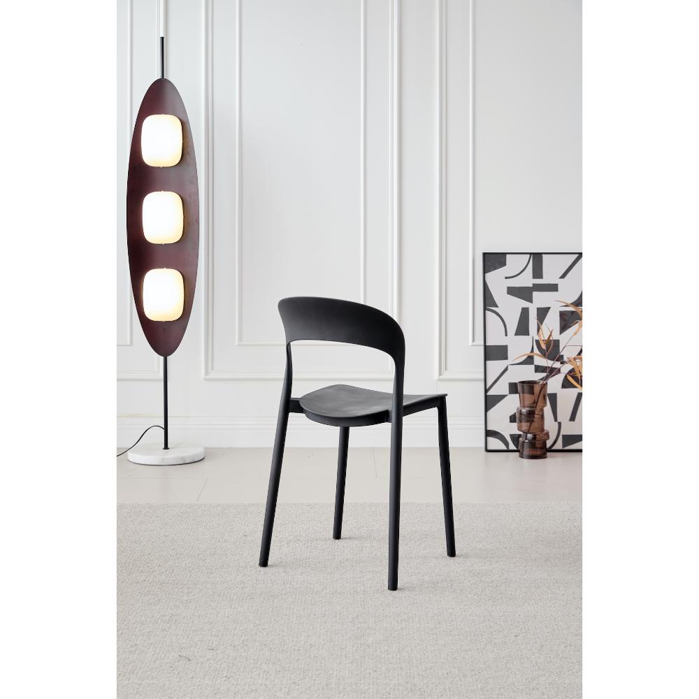 TuHome Patrick Modern Dining Chair, Sleek Upholstered Accent - Black