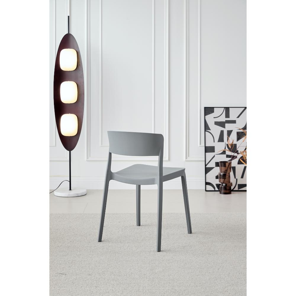 TuHome Monaco Modern Dining Chair, Sophisticated High-Back U - Dark Grey
