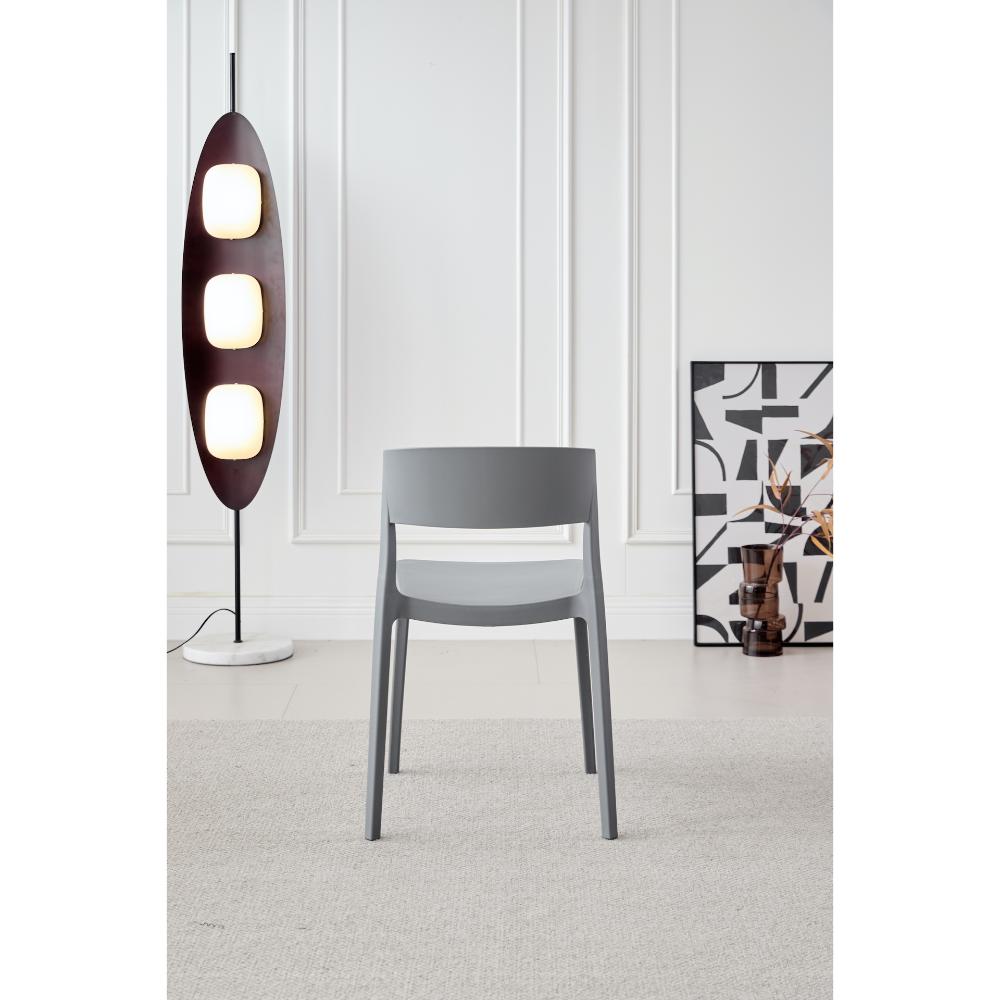 TuHome Monaco Modern Dining Chair, Sophisticated High-Back U - Dark Grey