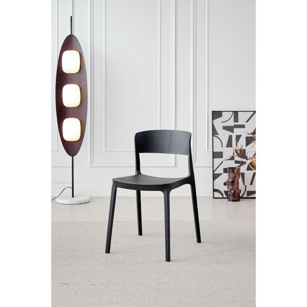 TuHome Monaco Modern Dining Chair, Sophisticated High-Back U - Black