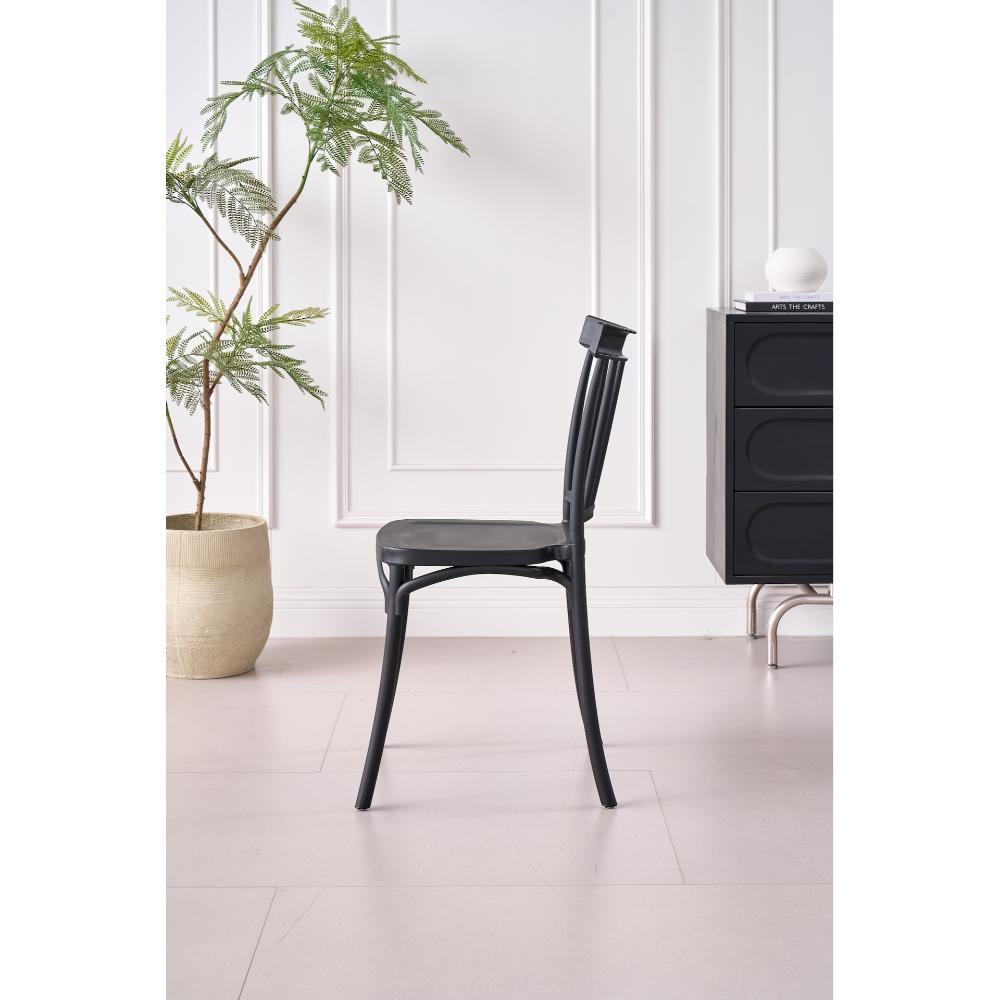 TuHome Claus Modern Dining Chair, Sophisticated High-Back Up - Black