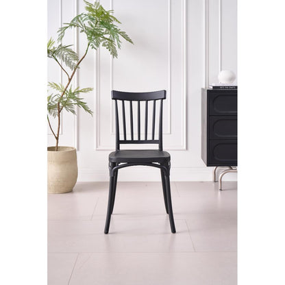 TuHome Claus Modern Dining Chair, Sophisticated High-Back Up - Black