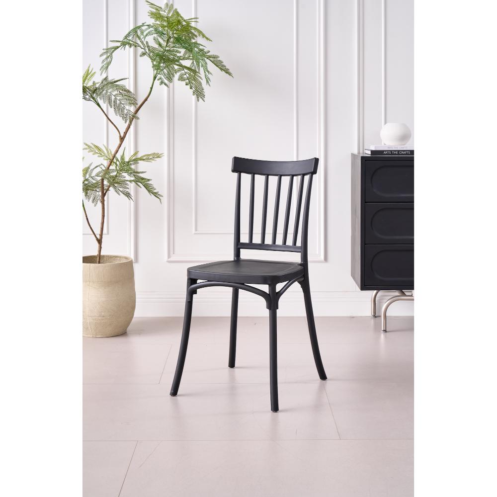 TuHome Claus Modern Dining Chair, Sophisticated High-Back Up - Black