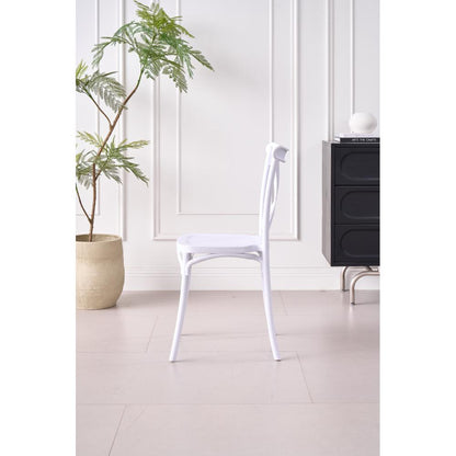 TuHome Betany Modern Dining Chair, Sophisticated High-Back U - White