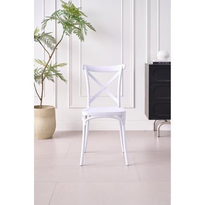 TuHome Betany Modern Dining Chair, Sophisticated High-Back U - White