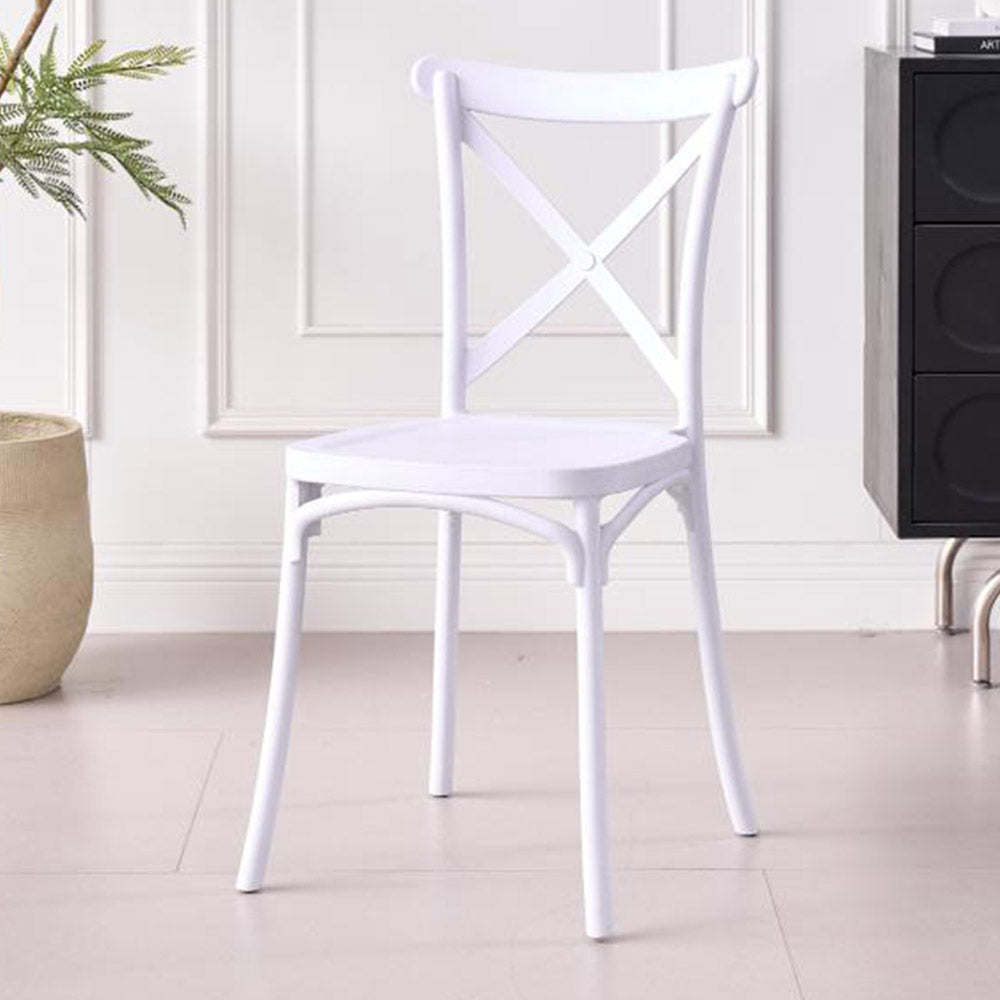 TuHome Betany Modern Dining Chair, Sophisticated High-Back U - White