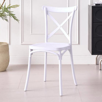 TuHome Betany Modern Dining Chair, Sophisticated High-Back U - White