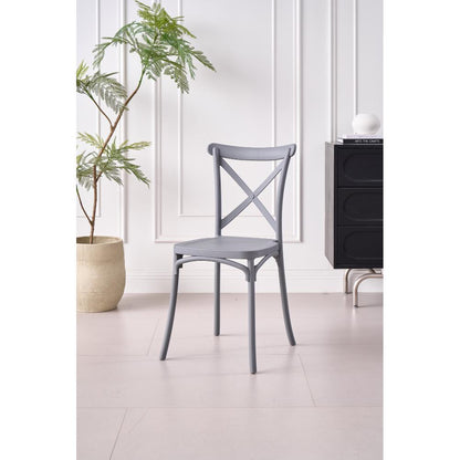 TuHome Betany Modern Dining Chair, Sophisticated High-Back U - Dark Grey