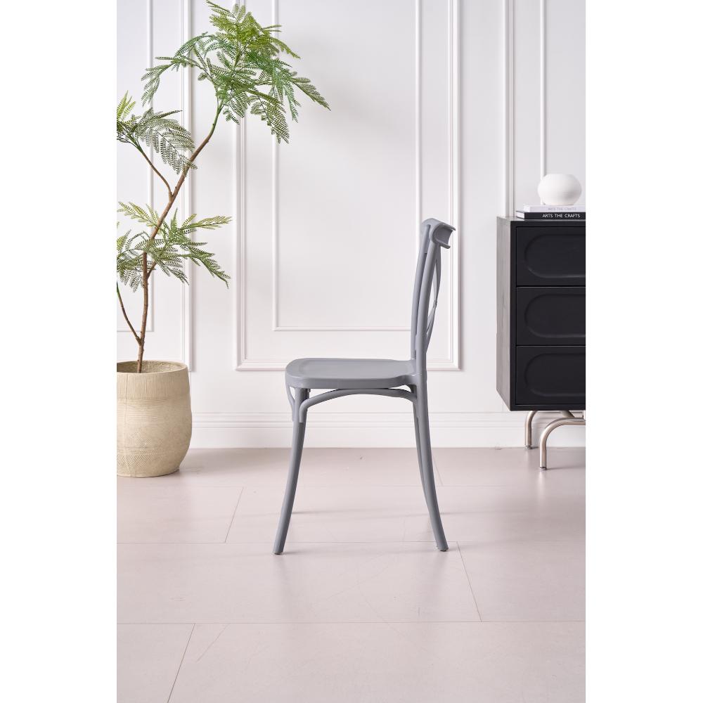 TuHome Betany Modern Dining Chair, Sophisticated High-Back U - Dark Grey