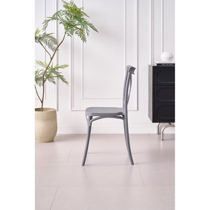 TuHome Betany Modern Dining Chair, Sophisticated High-Back U - Dark Grey