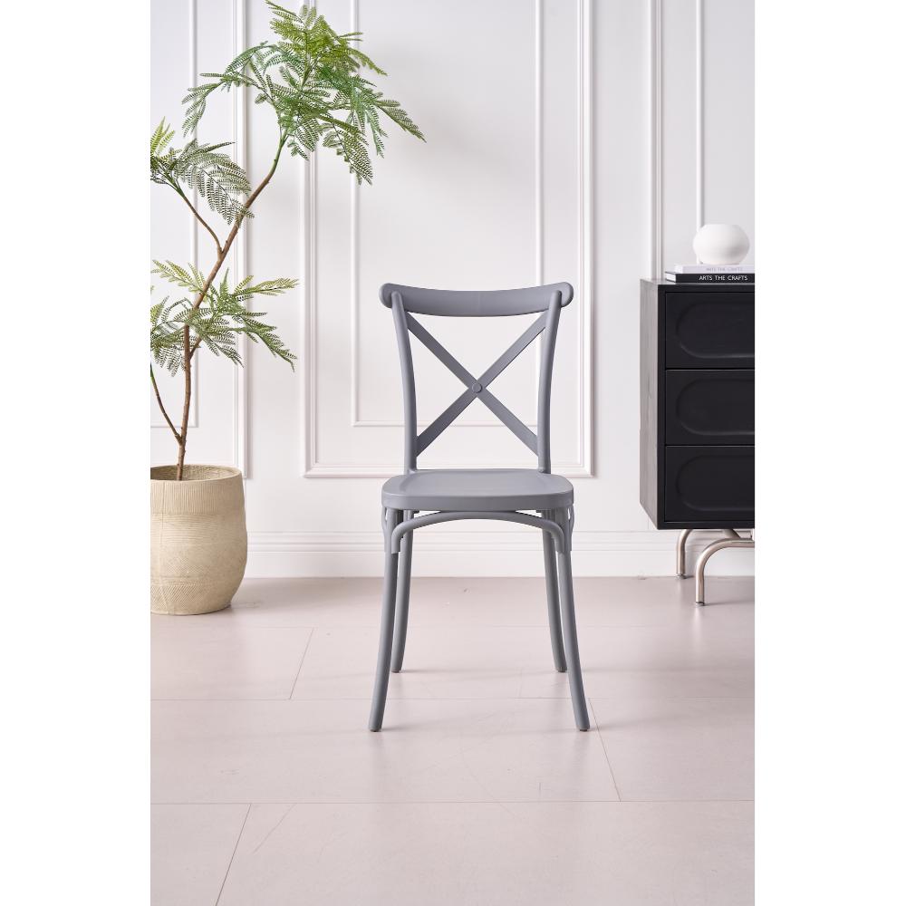 TuHome Betany Modern Dining Chair, Sophisticated High-Back U - Dark Grey