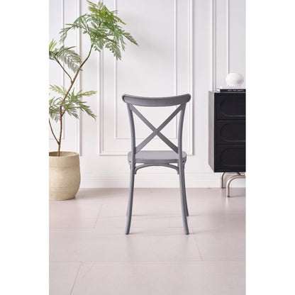 TuHome Betany Modern Dining Chair, Sophisticated High-Back U - Dark Grey