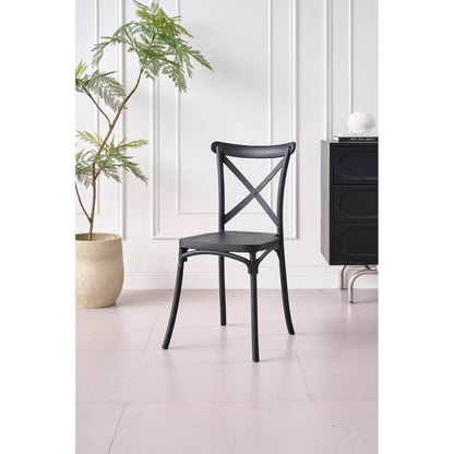 TuHome Betany Modern Dining Chair, Sophisticated High-Back U - Black