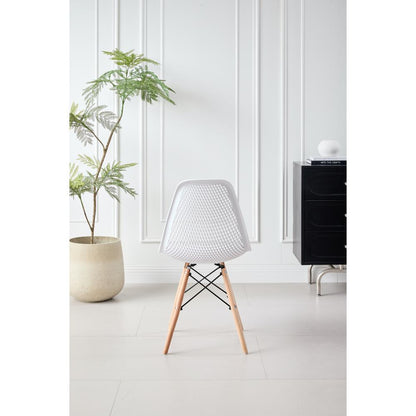 TuHome Marcus Modern Dining Chair, Mid-Century Ergonomic Acc - White