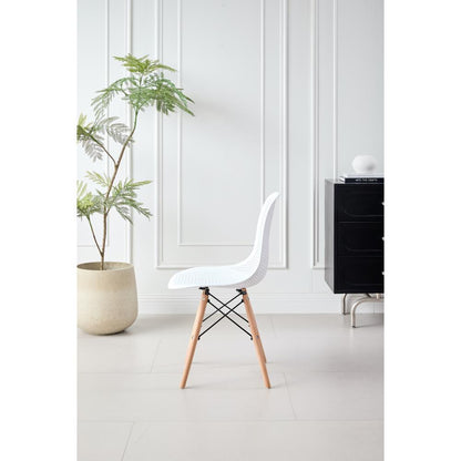 TuHome Marcus Modern Dining Chair, Mid-Century Ergonomic Acc - White